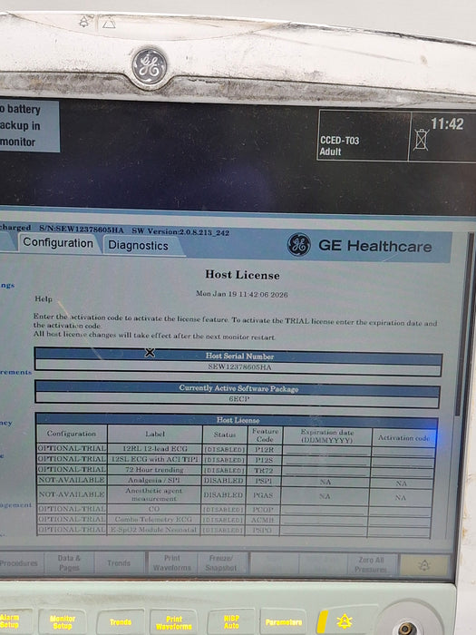 GE Healthcare Carescape B650 Emergency Care Patient Monitor