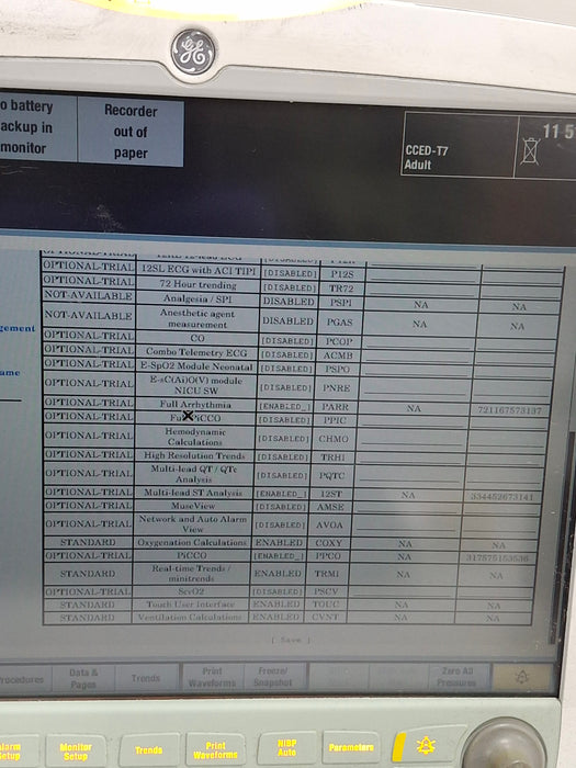 GE Healthcare Carescape B650 Emergency Care Patient Monitor