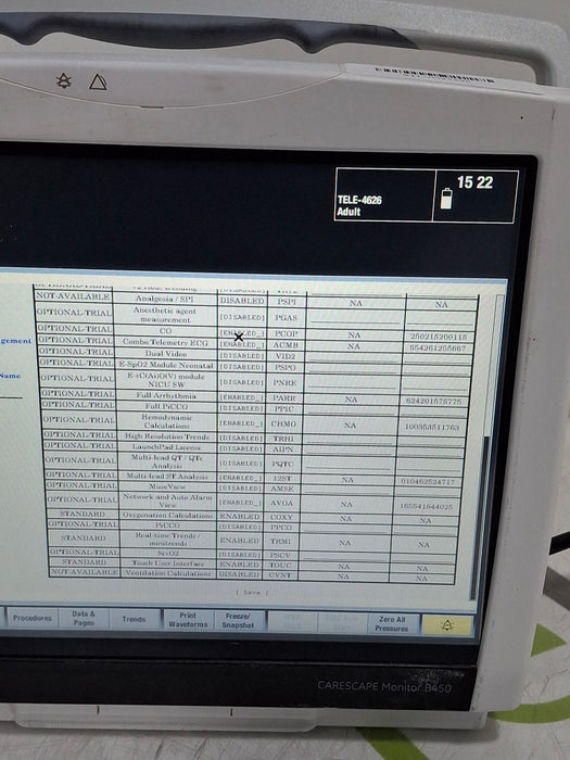 GE Healthcare Carescape B450 Critical Care Patient Monitor