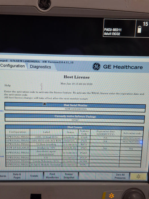 GE Healthcare Carescape B650 Post Anesthesia Care Patient Monitor