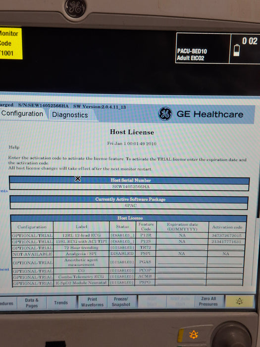 GE Healthcare Carescape B650 Post Anesthesia Care Patient Monitor