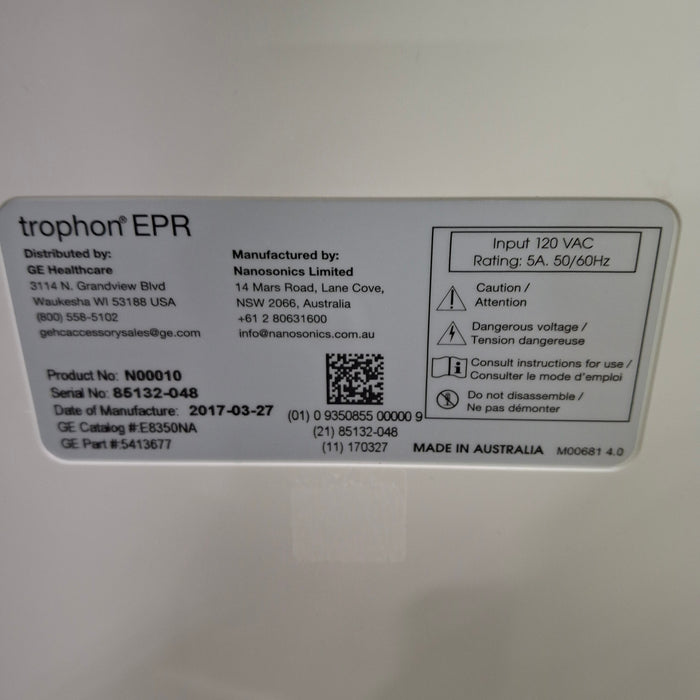 NanoSonics Trophon EPR High Level Disinfection