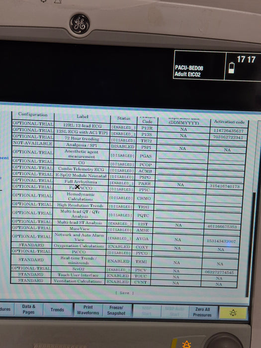 GE Healthcare Carescape B650 Post Anesthesia Care Patient Monitor