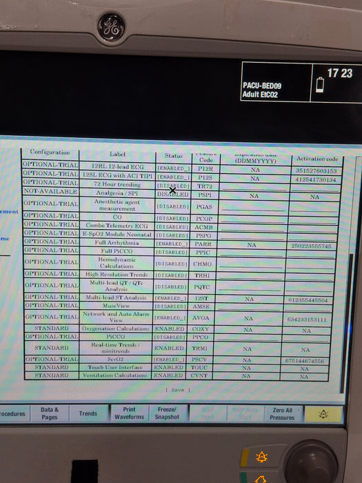 GE Healthcare Carescape B650 Post Anesthesia Care Patient Monitor