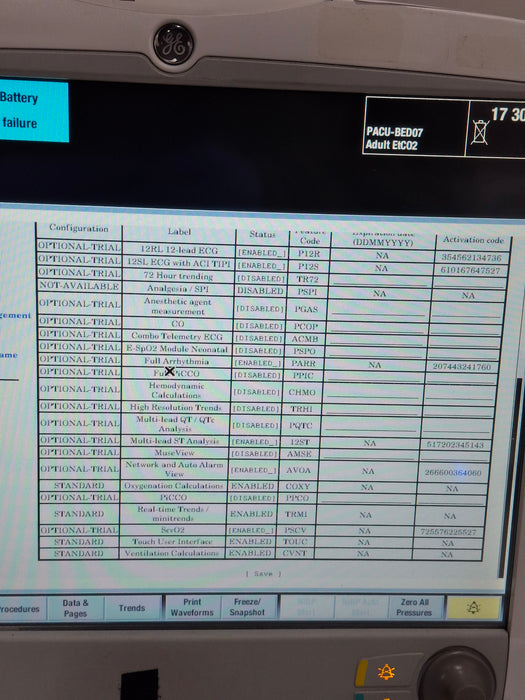 GE Healthcare Carescape B650 Post Anesthesia Care Patient Monitor