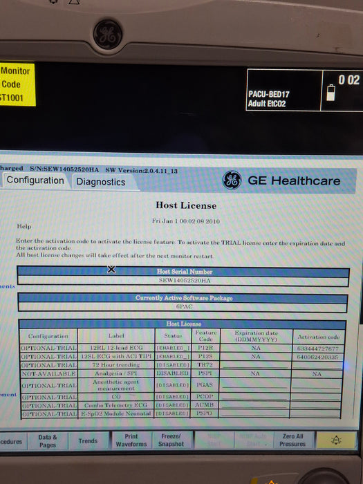 GE Healthcare Carescape B650 Post Anesthesia Care Patient Monitor