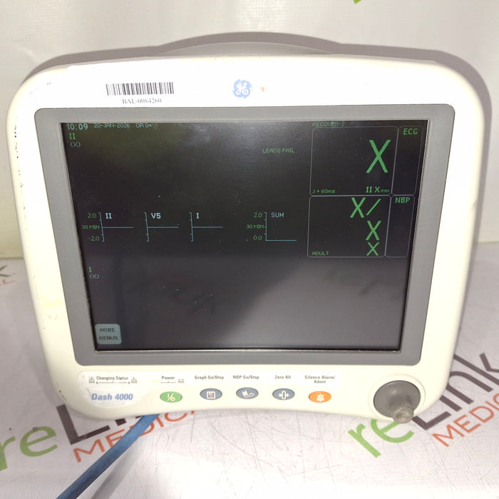 GE Healthcare Dash 4000 - Masimo SpO2 Patient Monitor