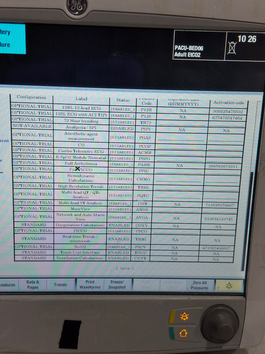 GE Healthcare Carescape B650 Post Anesthesia Care Patient Monitor