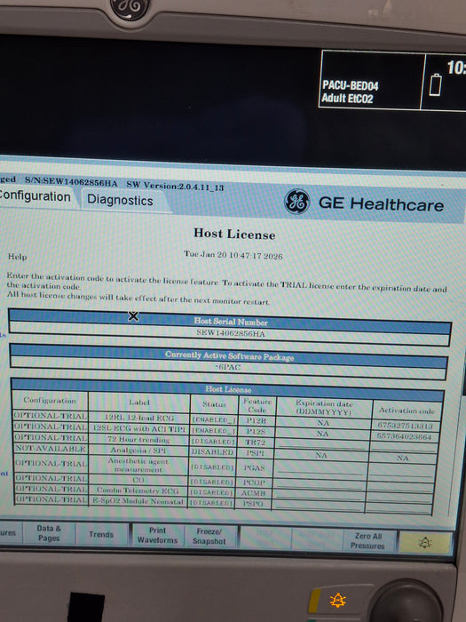GE Healthcare Carescape B650 Post Anesthesia Care Patient Monitor