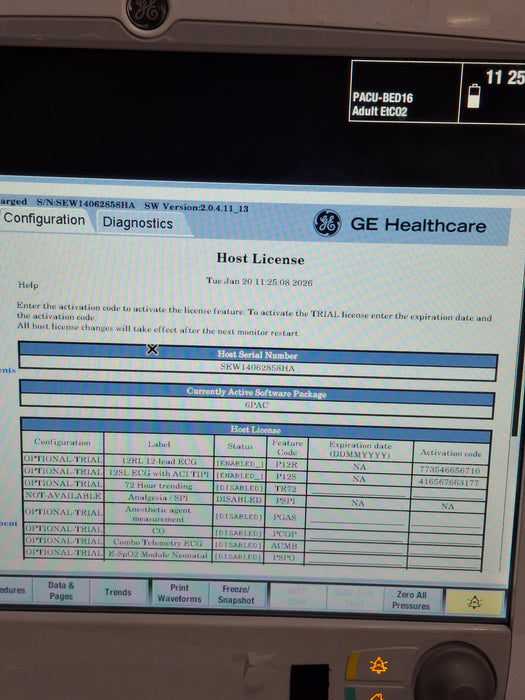 GE Healthcare Carescape B650 Post Anesthesia Care Patient Monitor
