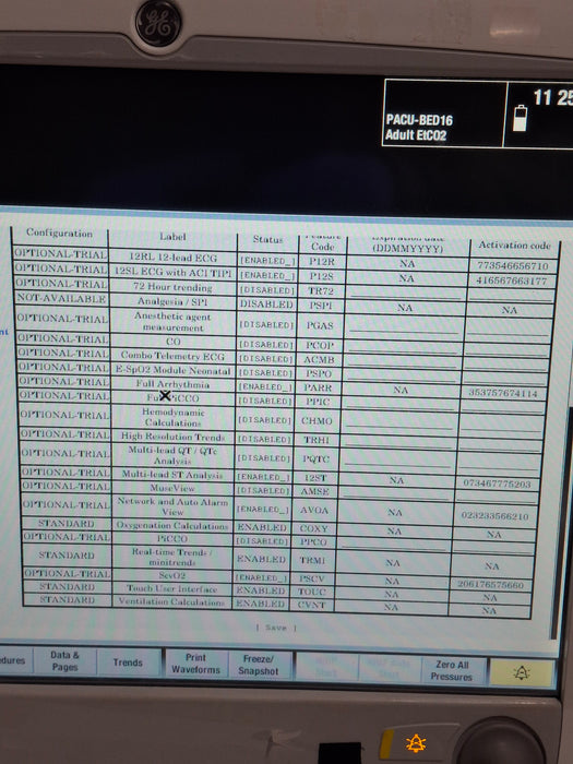 GE Healthcare Carescape B650 Post Anesthesia Care Patient Monitor