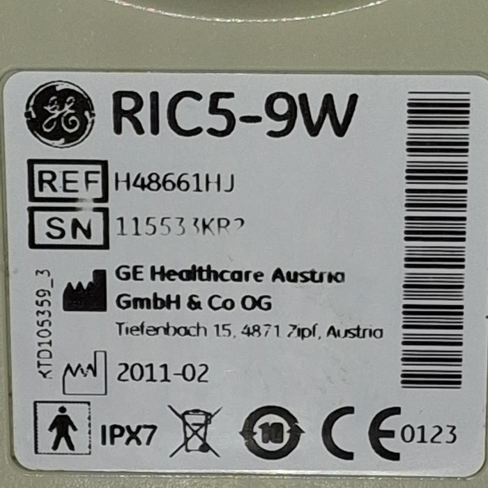 GE Healthcare RIC5-9W Endovaginal Transducer