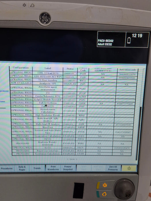 GE Healthcare Carescape B650 Post Anesthesia Care Patient Monitor
