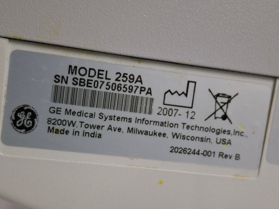 GE Healthcare Corometrics 250 Series Model 259 Fetal Monitor