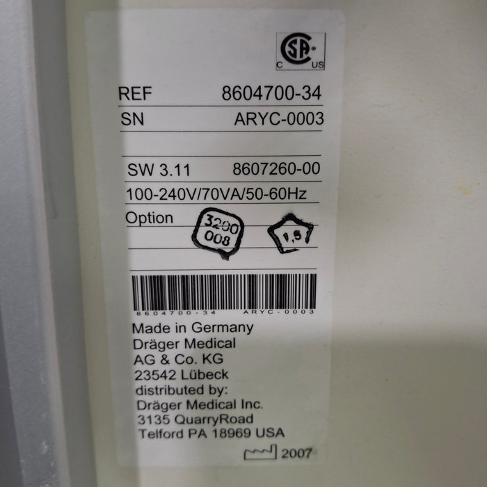 Draeger Medical Fabius GS Anesthesia Machine