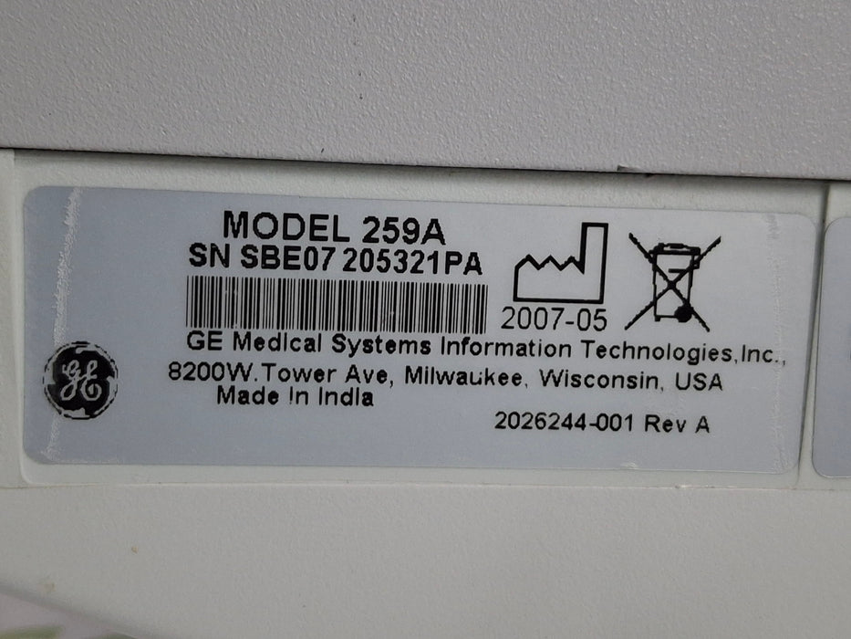 GE Healthcare Corometrics 250 Series Model 259 Fetal Monitor