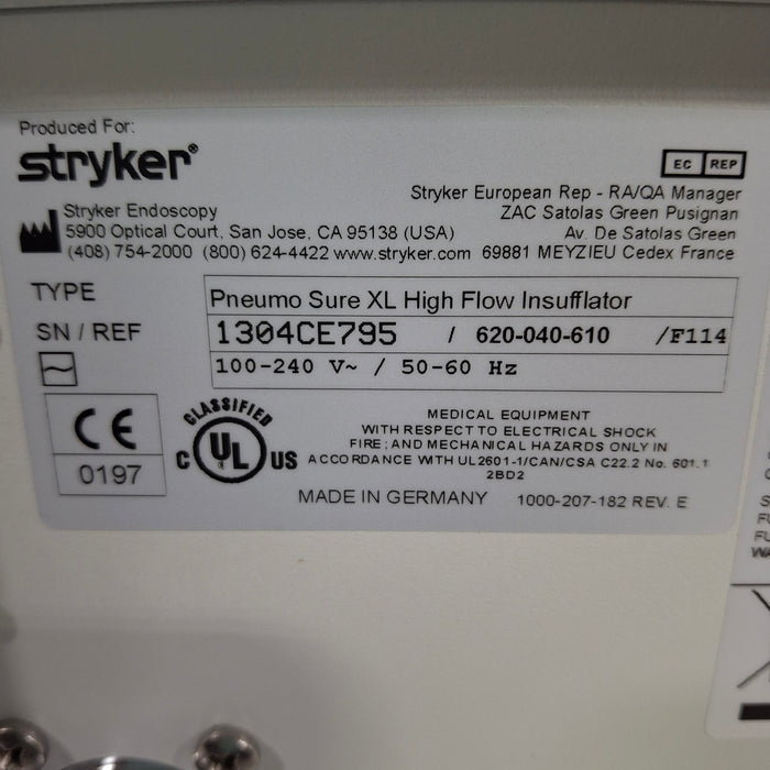 Stryker 620-040-610 Pneumo Sure XL High Flow Insufflator