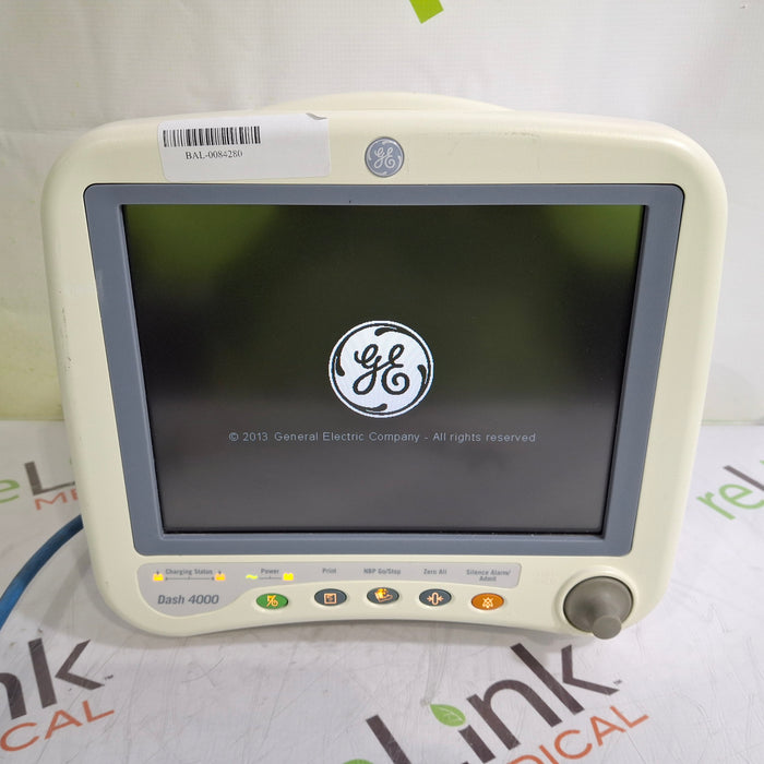 GE Healthcare Dash 4000 - Masimo SpO2 Patient Monitor