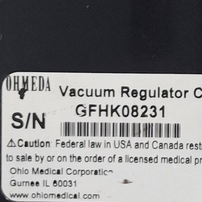 Ohmeda Medical Vacuum Regulator