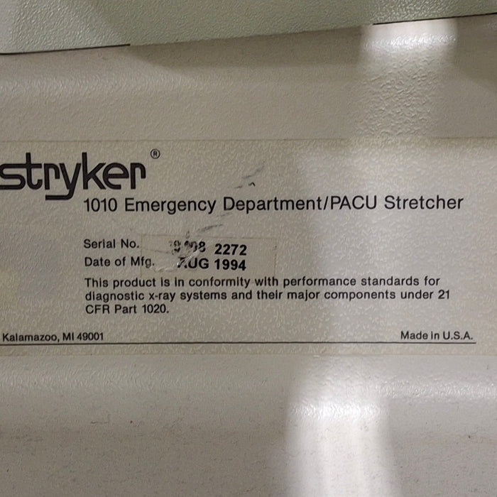 Stryker 1010 Emergency Department/PACU Stretcher