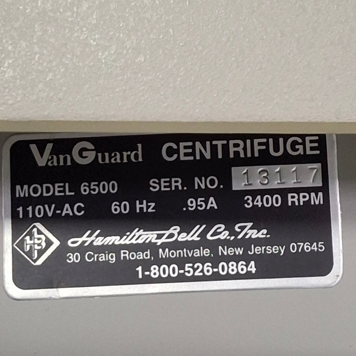 Hamilton Bell Co., Inc VanGuard V6500 Centrifuge