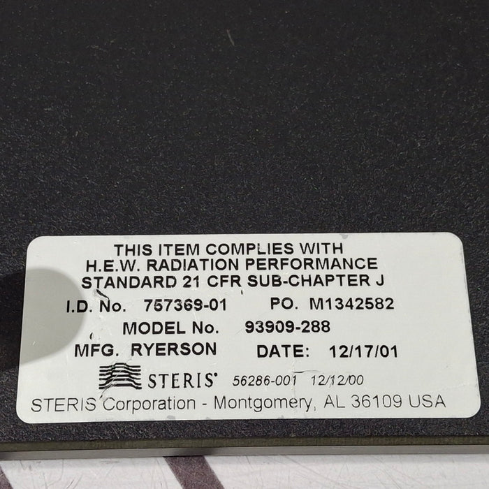 Steris 93909 X-Ray Tabletop Board