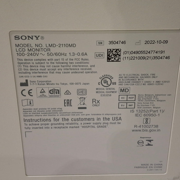 Sony LMD2110MD/OL Medical Monitor