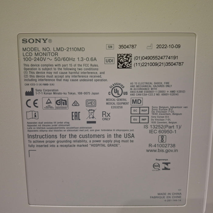 Sony LMD2110MD/OL Medical Monitor
