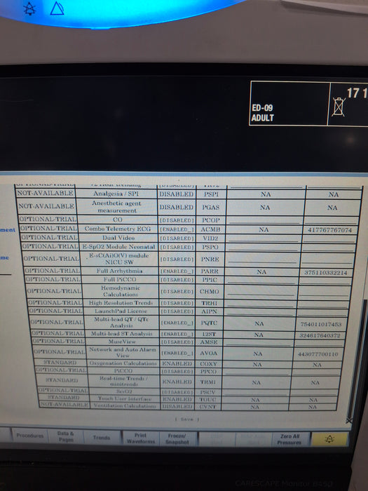 GE Healthcare Carescape B450 Emergency Care Patient Monitor