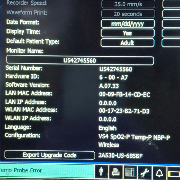 Philips SureSigns VS4 Vital Signs Monitor