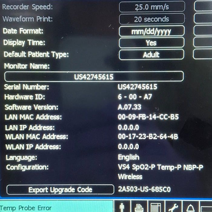 Philips SureSigns VS4 Vital Signs Monitor