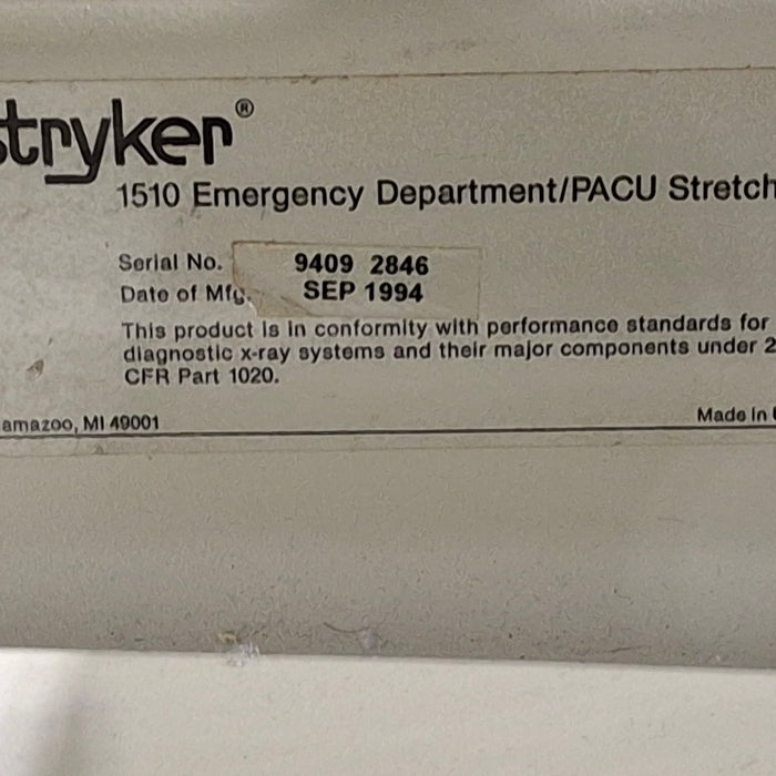 Stryker 1510 Emergency Department/PACU Stretcher
