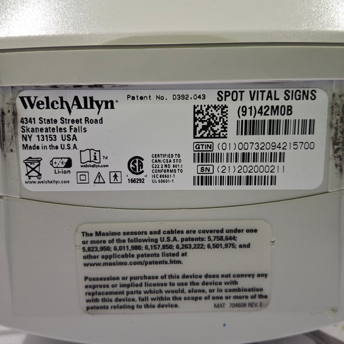 Welch Allyn Spot 420 - NIBP, Masimo SpO2 Vital Signs Monitor