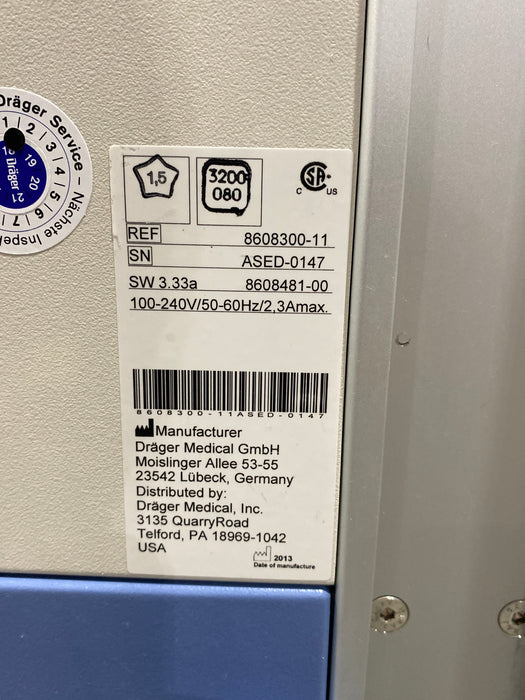 Draeger Medical Fabius OS Anesthesia Machine