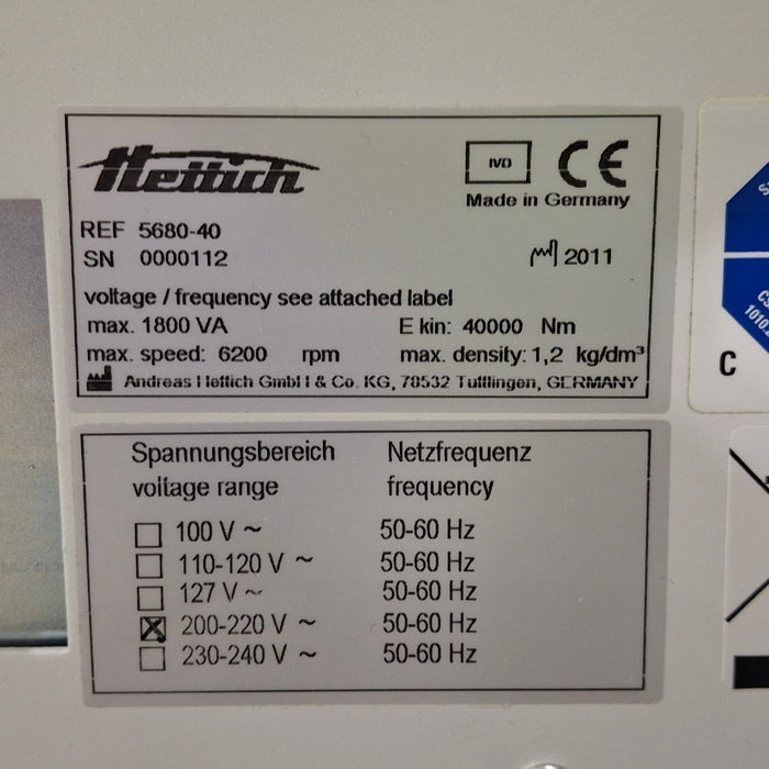 Hettich Instruments 5680-40 Centrifuge