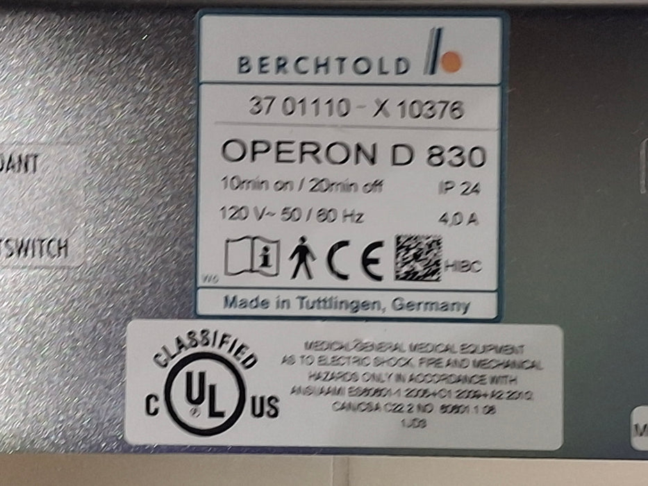 Berchtold Operon D 830 Surgical Table