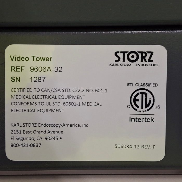 Karl Storz 9606A Video Tower Cart