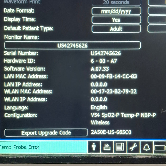 Philips SureSigns VS4 Vital Signs Monitor