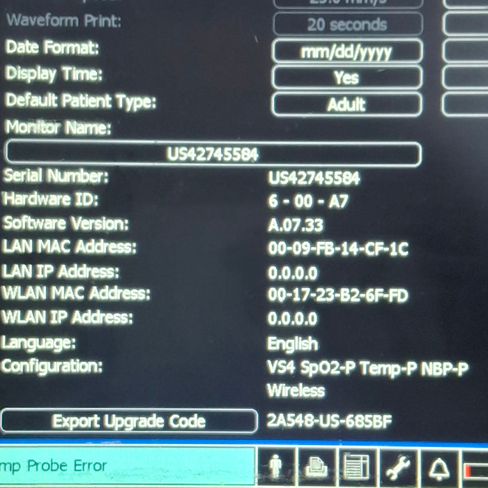 Philips SureSigns VS4 Vital Signs Monitor