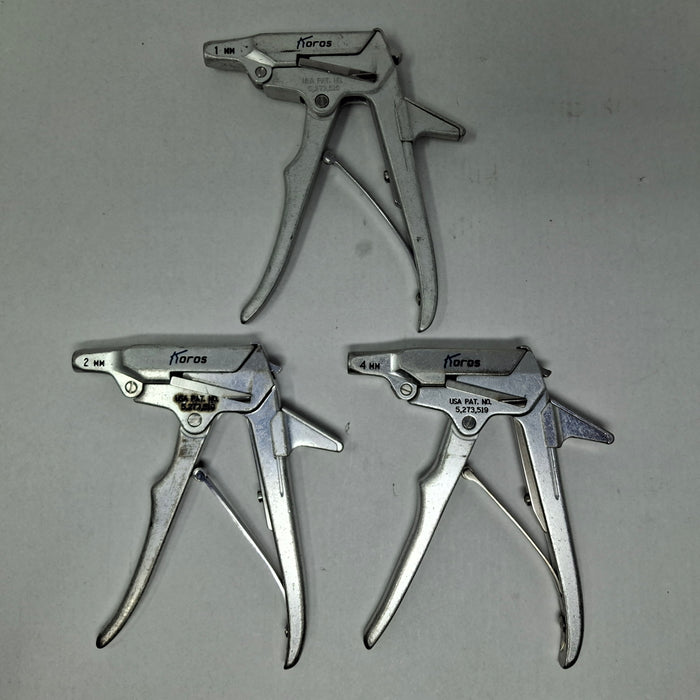 Koros 1mm, 2mm, and 4mm Rongeur Handle Set