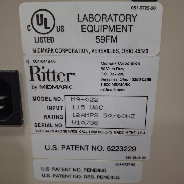 Midmark Ritter M9-022 UltraClave Autoclave Sterilizer
