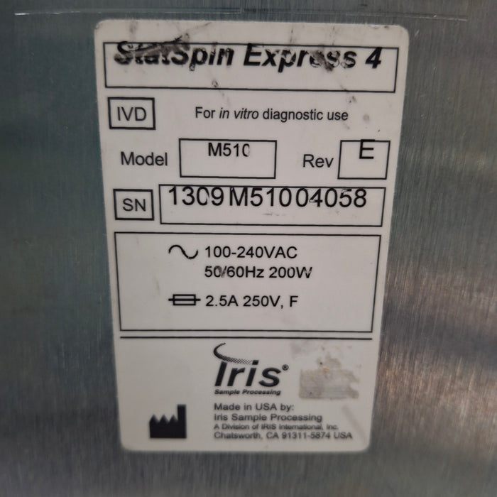 IRIS Medical StatSpin Express 4 Bench Top Centrifuge