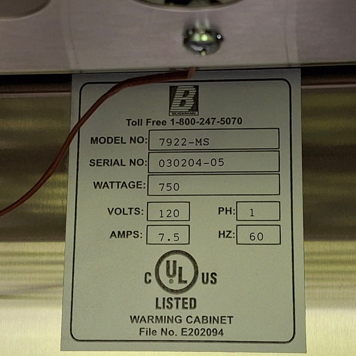 Blickman 7922MS Warming Cabinet