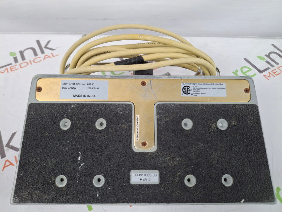 GE Healthcare ASM Class 1 IPX8 C-Arm Footswitch