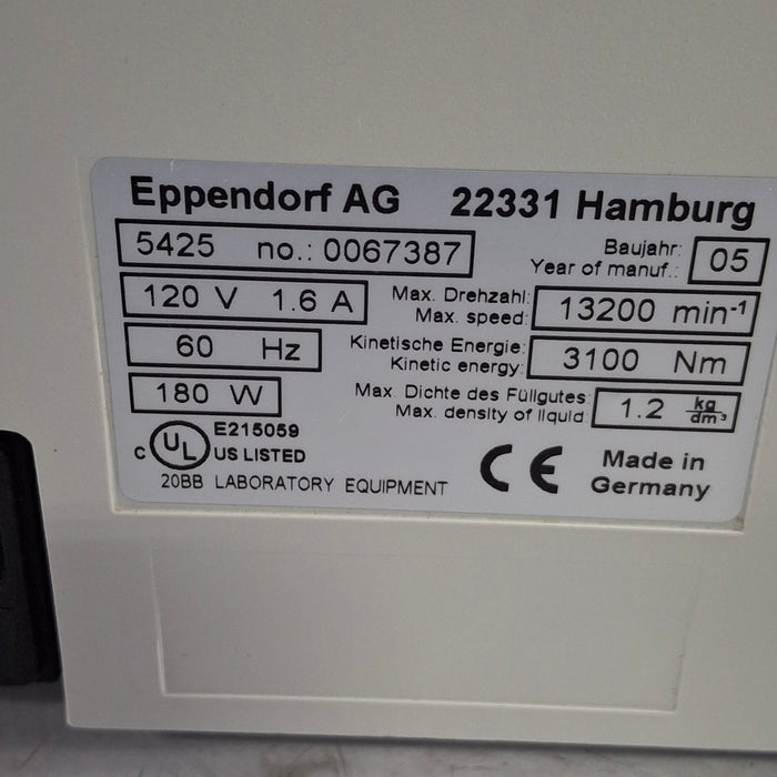 Eppendorf 5425 Centrifuge