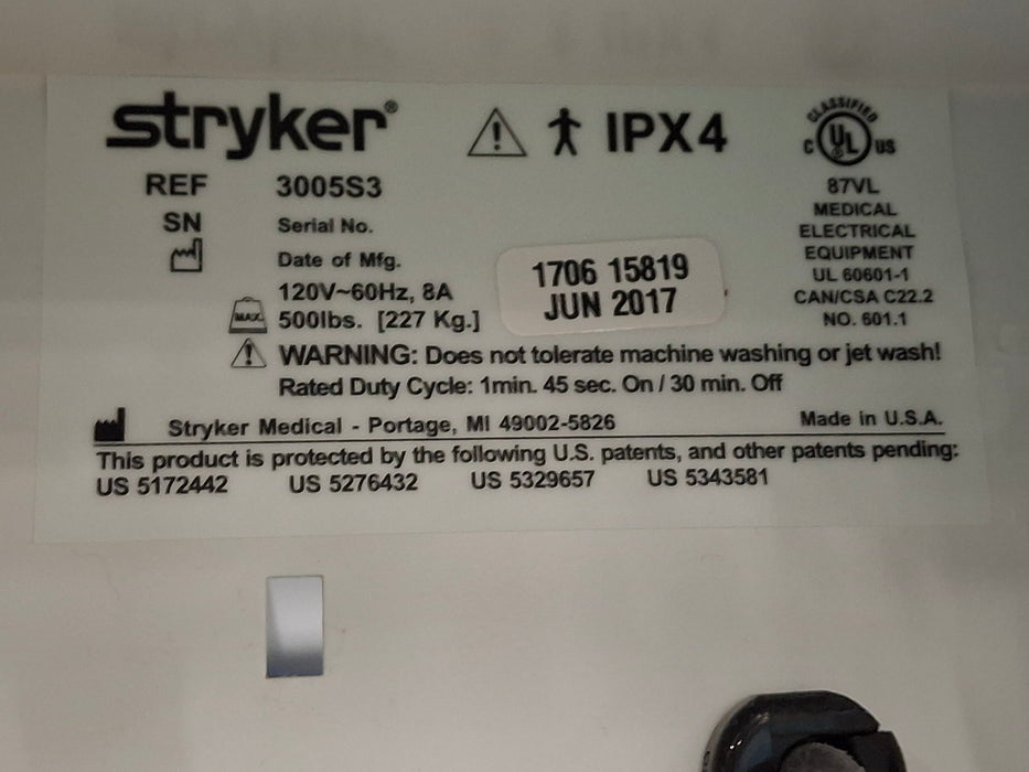 Stryker Secure III 3005 Hospital Bed