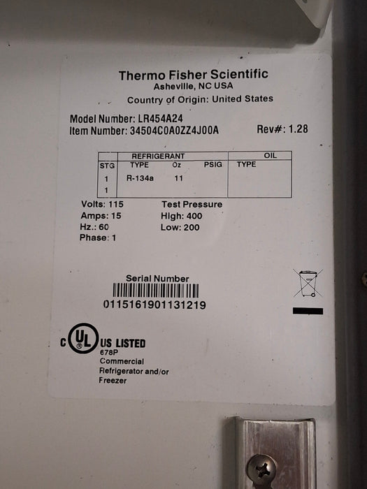Thermo Scientific LR454A Upright Lab Refridgerator