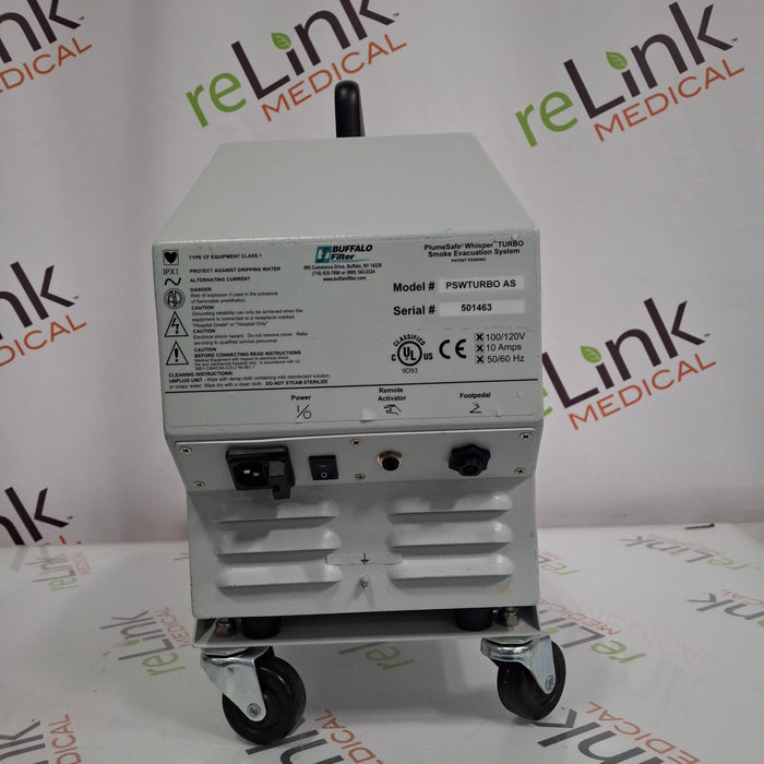 Buffalo Filter PlumeSafe Whisper Turbo Smoke Evacuation System