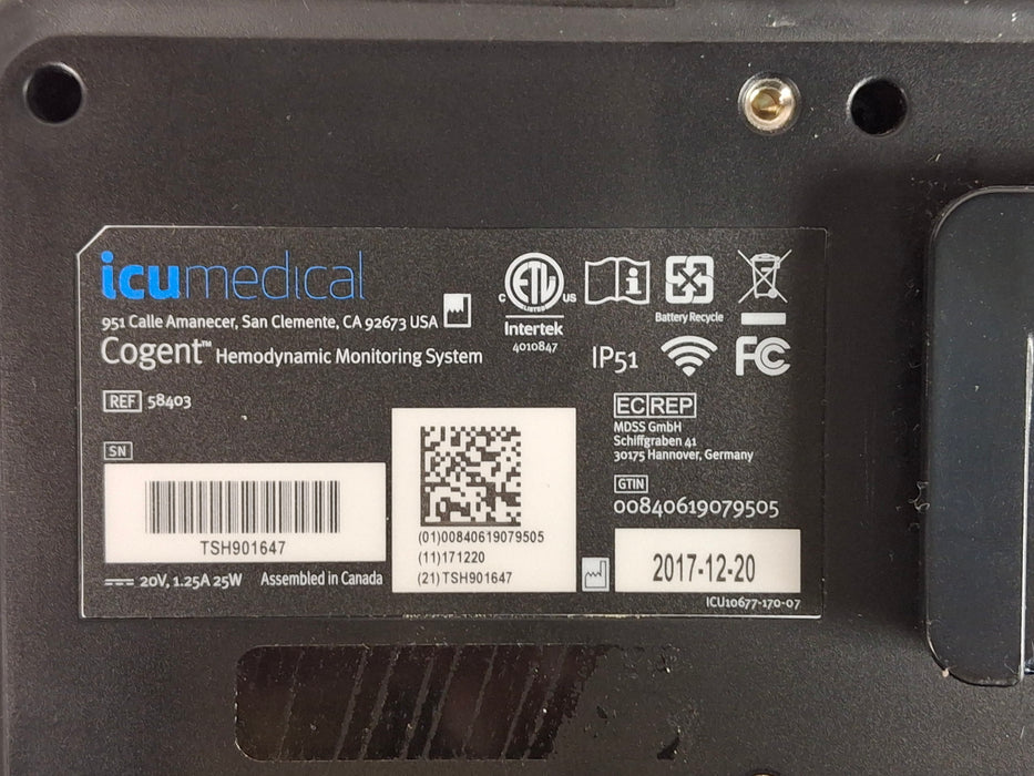 ICU Medical, Inc. Cogent Hemodynamic Monitor