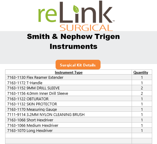 Smith & Nephew Trigen Instrument Set